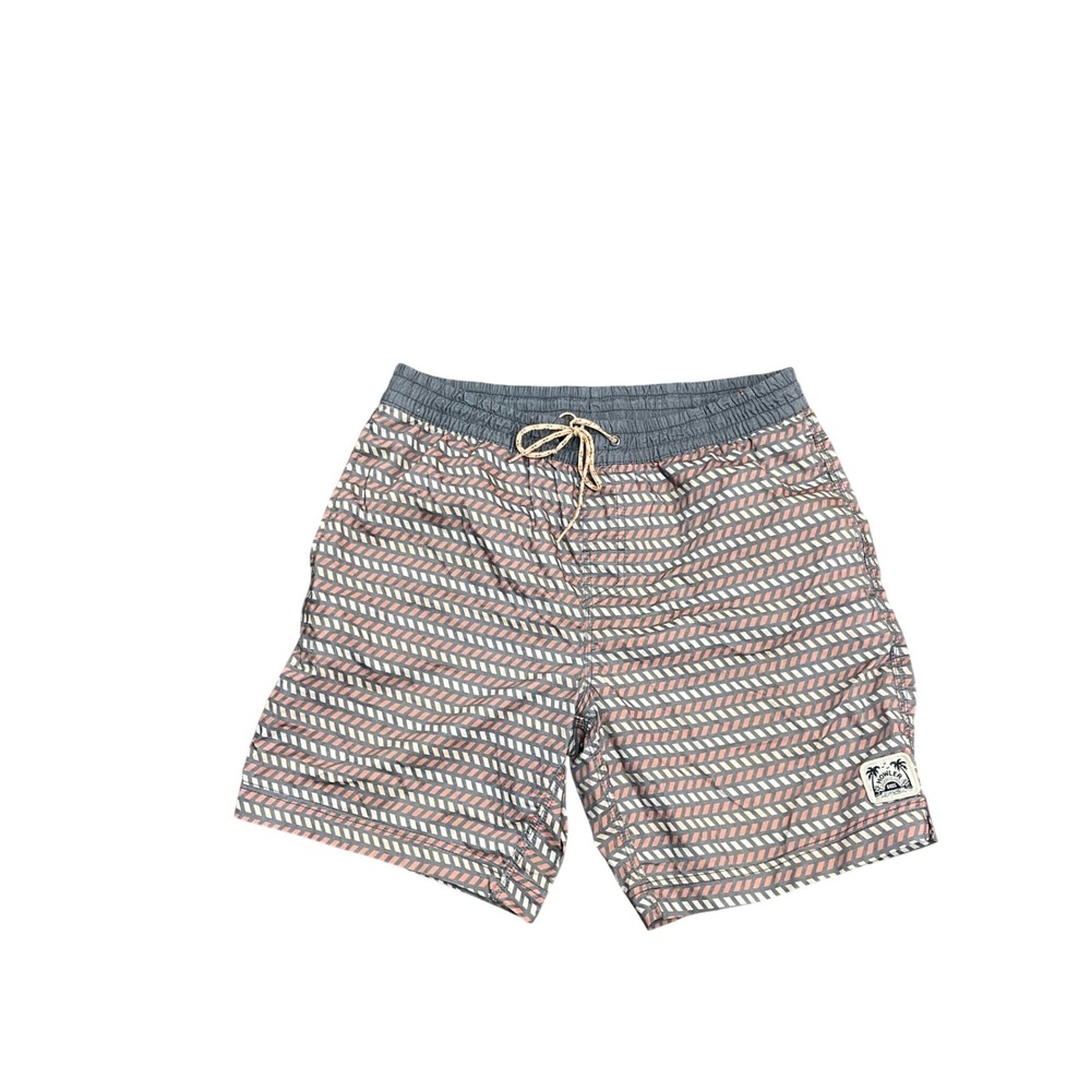 Howler Brothers Mens Board Shorts Swim Trunks Grey Coral Geometric 7in Inseam 33